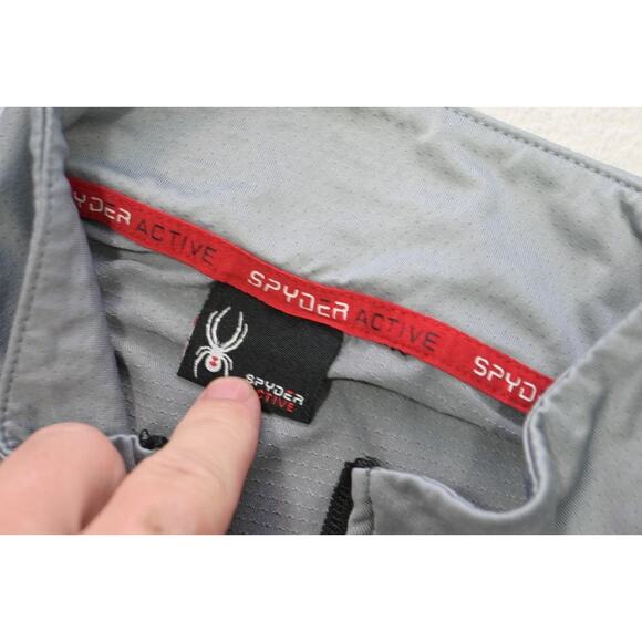 Spyder ProWeb Athletic Jacket 1/4 Zip Performance Gray Mens Medium TALL MT - Picture 8 of 10